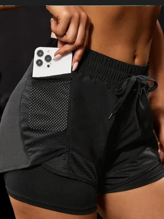 Short 2 en 1 femme avec poche