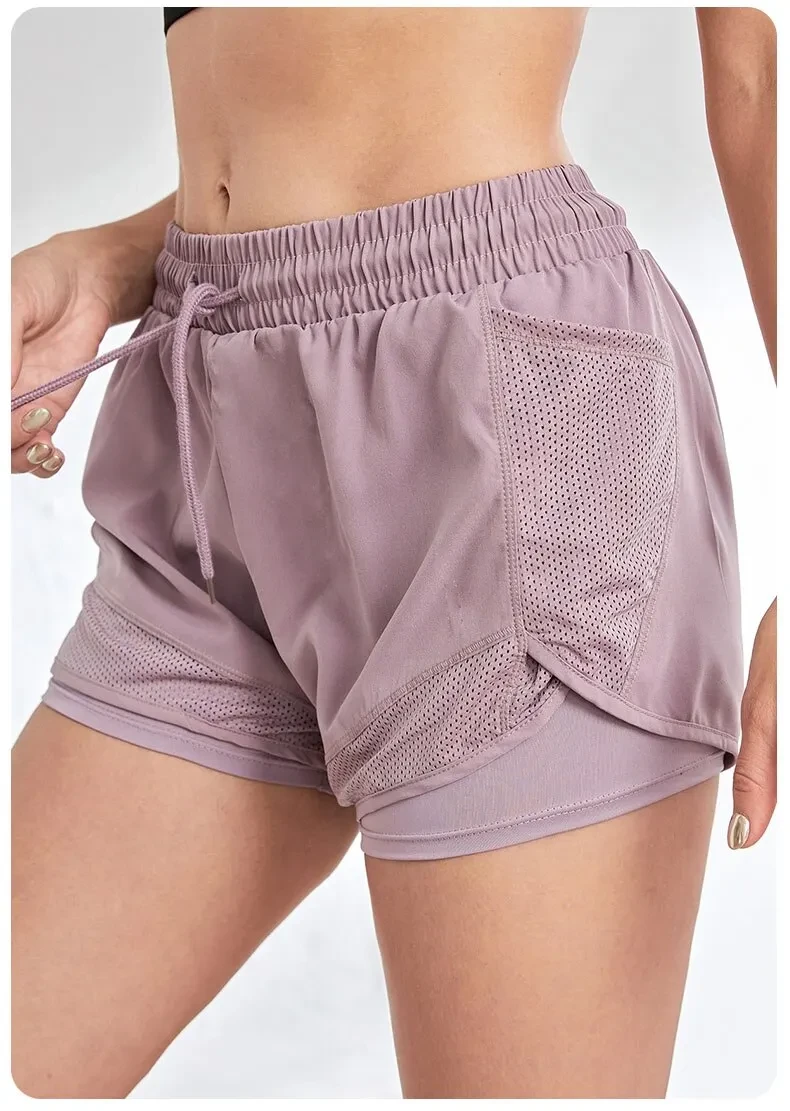 Short 2 en 1 femme avec poche a lacet