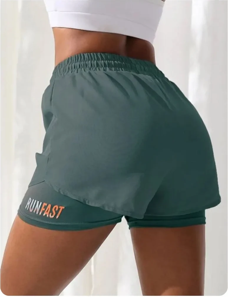 short running femme vert dos